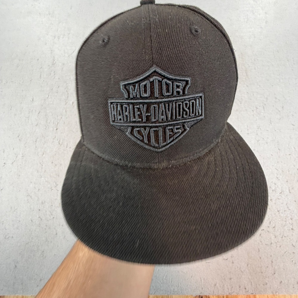 Harley-Davidson New Era 59FIFTY Fitted Hat Black Tonal Logo 7 3/4